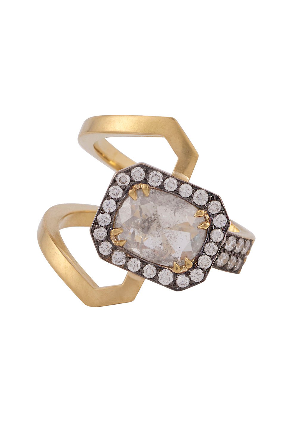 SYLVA & CIE-Grey Diamond Electra Ring-YELLOW GOLD