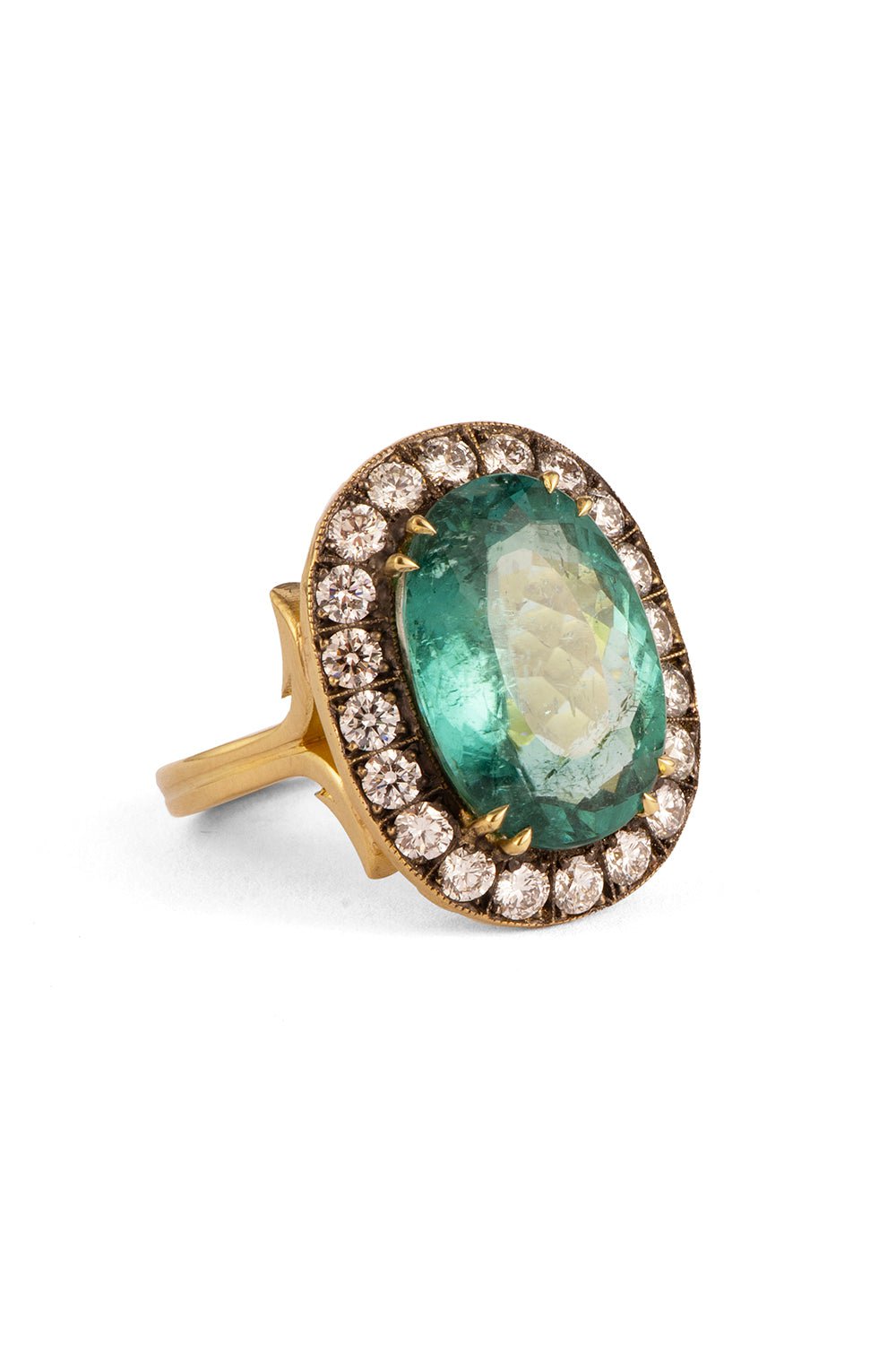 SYLVA & CIE-Tourmaline Diamond Ring-YELLOW GOLD