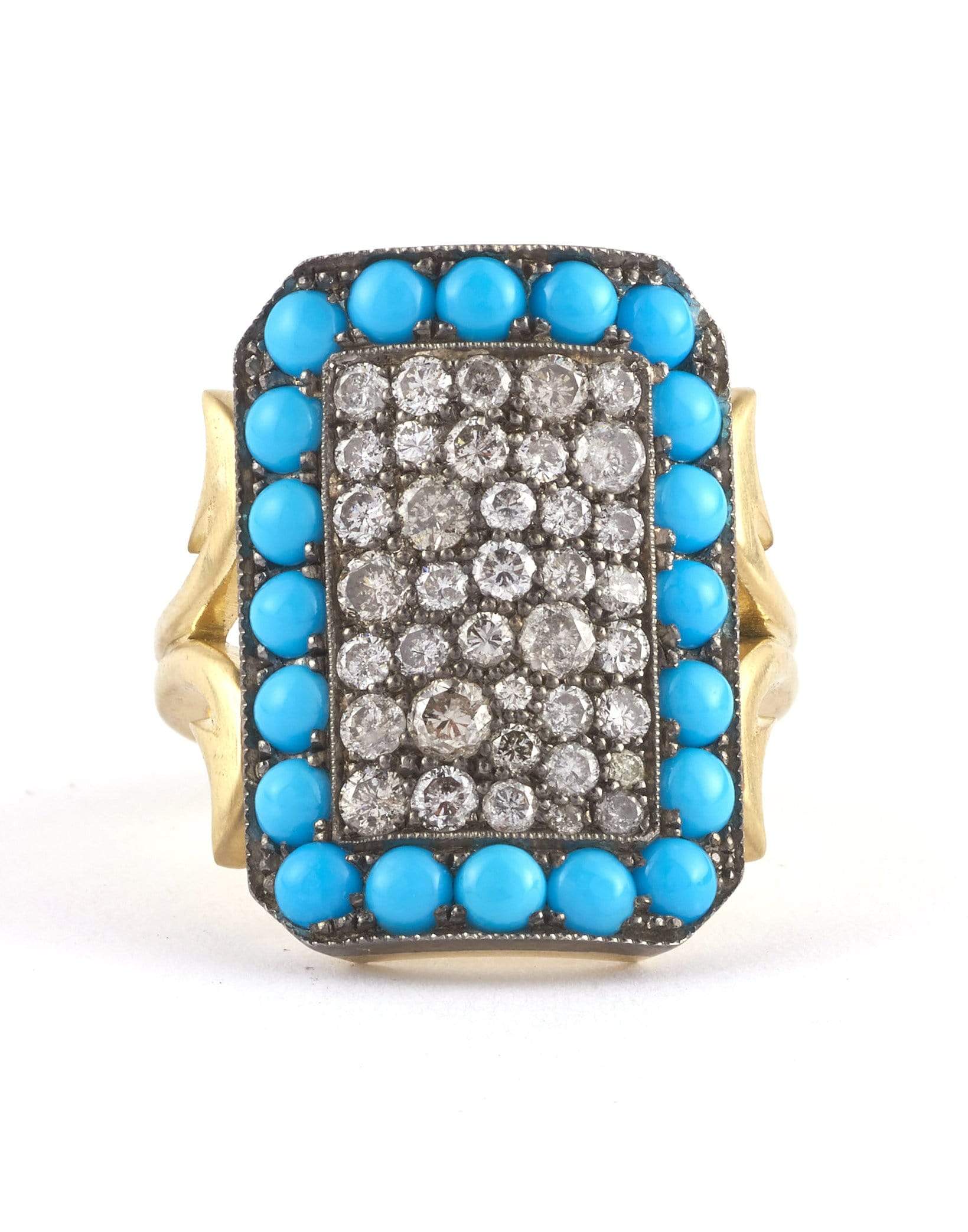 SYLVA & CIE-Turquoise Ten Table Ring-YELLOW GOLD
