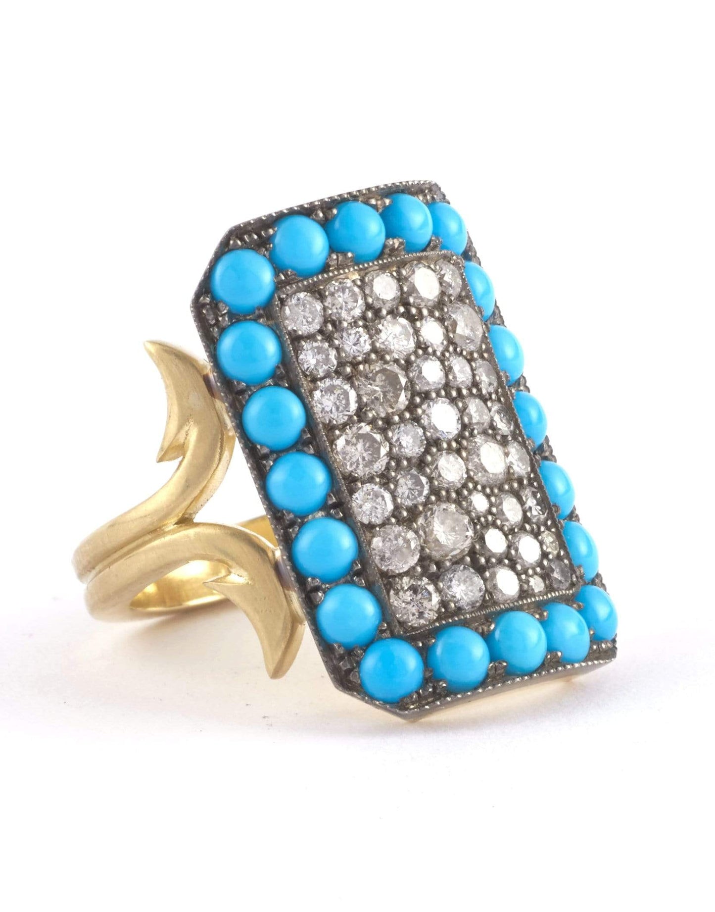SYLVA & CIE-Turquoise Ten Table Ring-YELLOW GOLD