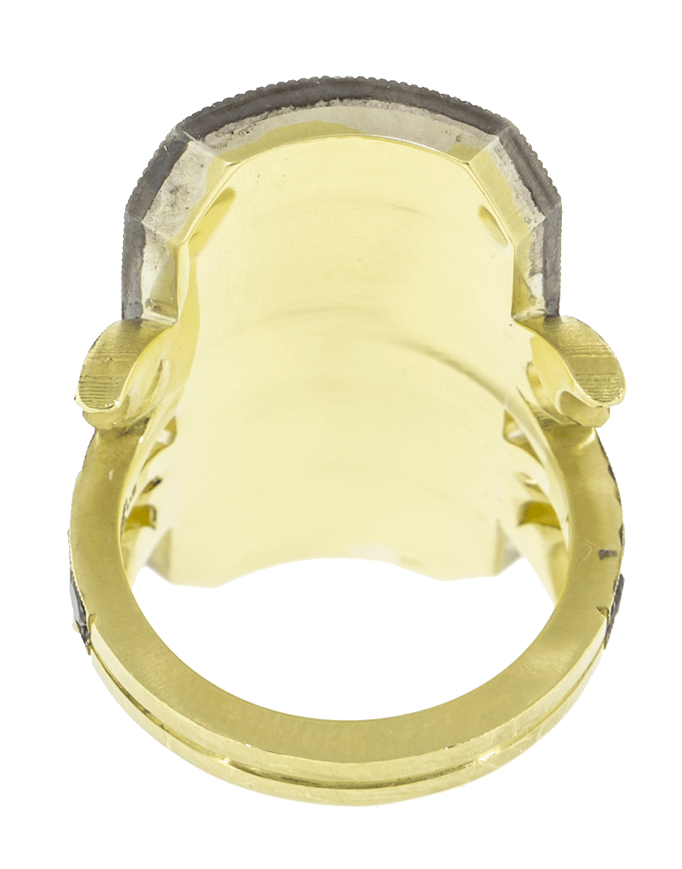 SYLVA & CIE-Long Grey And Black Diamond Ten Table Ring-YELLOW GOLD