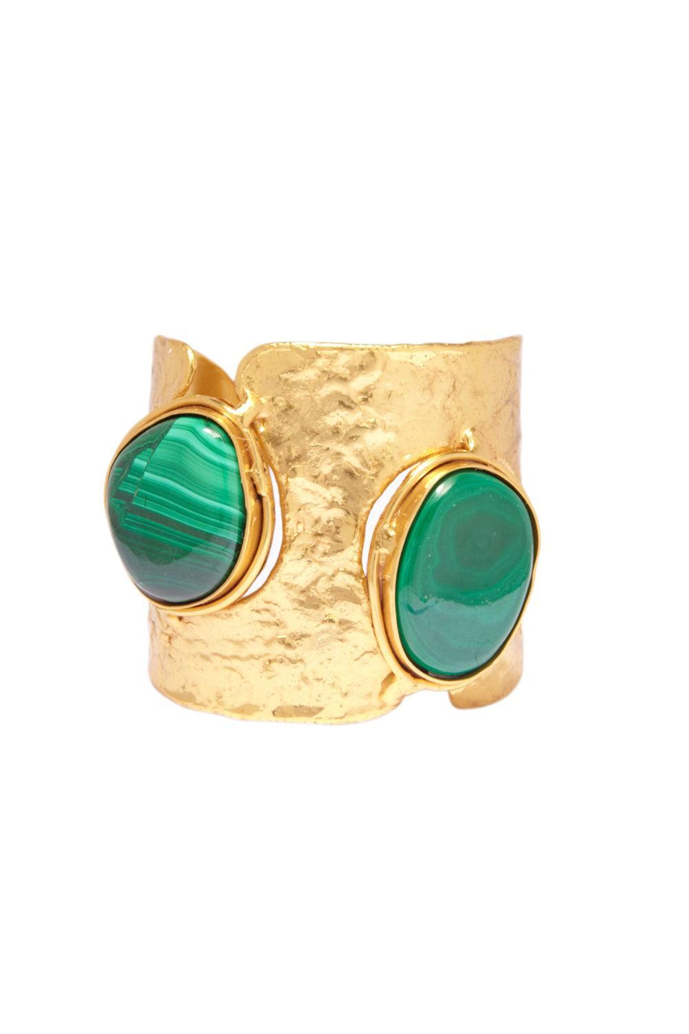 Malachite Ajouree II Cuff Bracelet-MALACHIT-JEWELRYBOUTIQUEBRACELET O-SYLVIA TOLEDANO