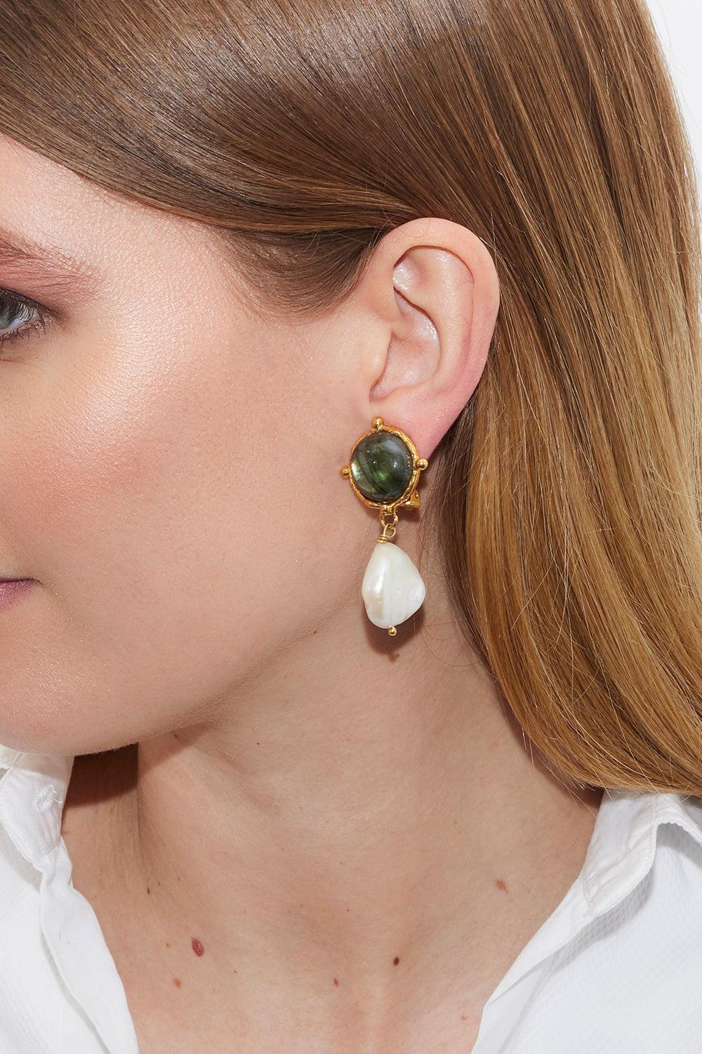 Labradorite Diane Earrings-LABRADOR-JEWELRYBOUTIQUEEARRING-SYLVIA TOLEDANO