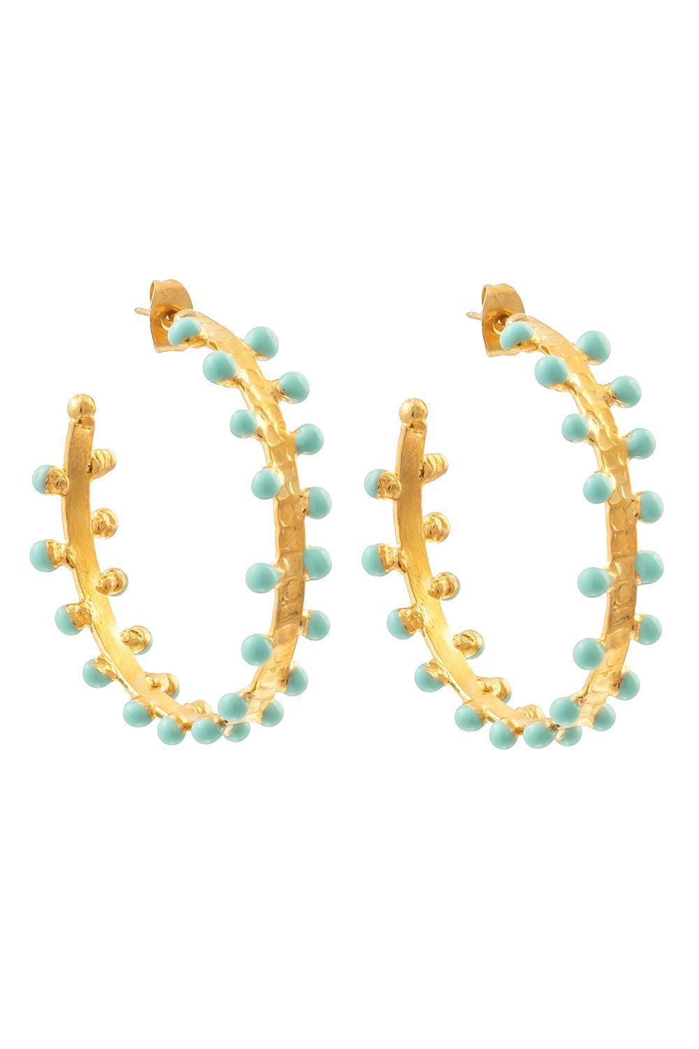 Turquoise Gipsy Earrings-TURQ-JEWELRYBOUTIQUEEARRING-SYLVIA TOLEDANO
