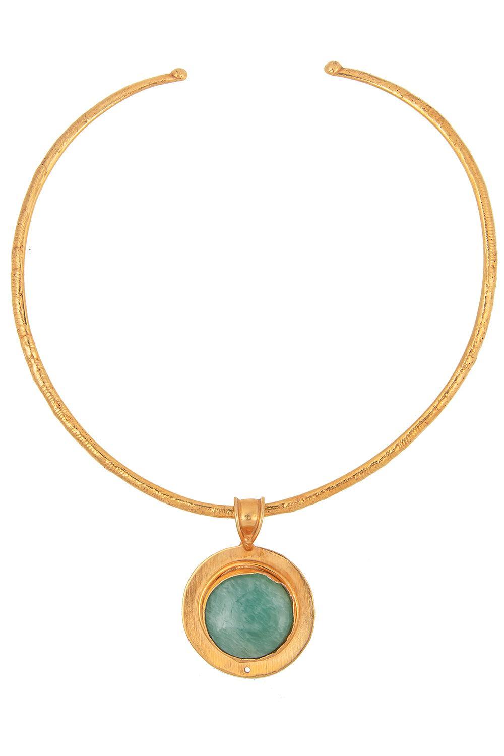 Amazonite Theodora One Pendant Necklace-AMAZONITE-JEWELRYBOUTIQUENECKLACE O-SYLVIA TOLEDANO