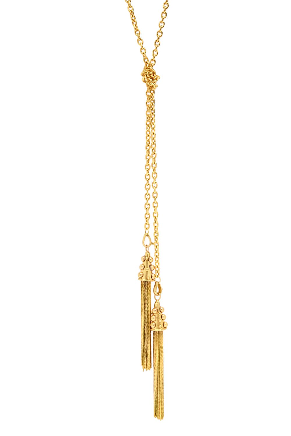 SYLVIA TOLEDANO-2 Pompons Pendant Necklace-GOLD