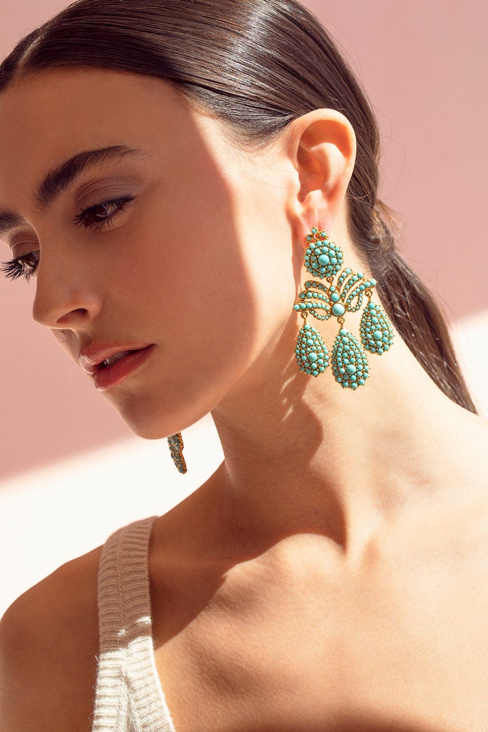SYLVIE CORBELIN-Marquise Palace Chandelier Earrings-YELLOW GOLD