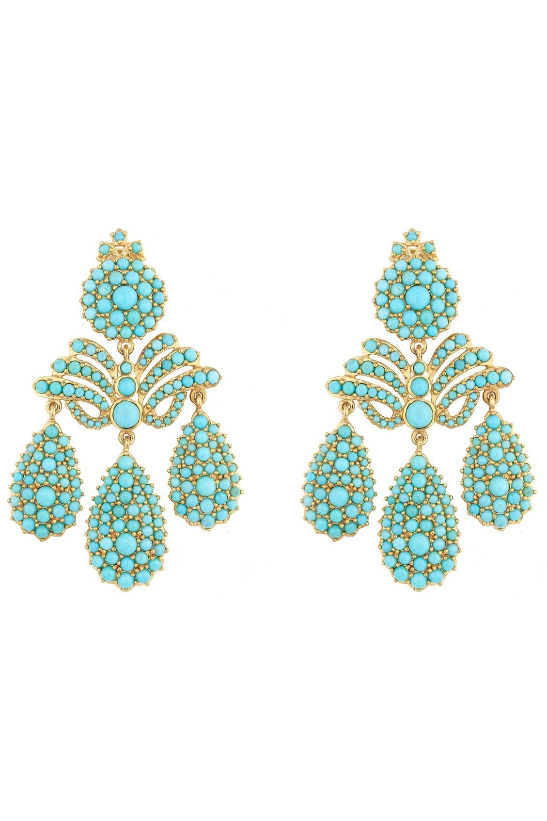 SYLVIE CORBELIN-Marquise Palace Chandelier Earrings-YELLOW GOLD