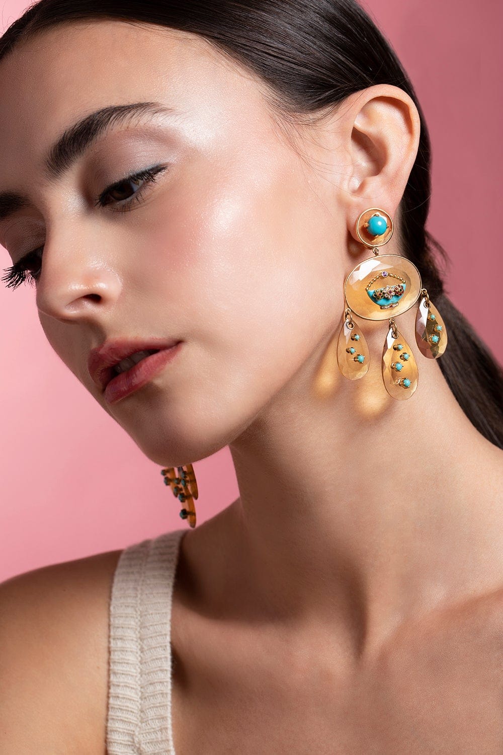 SYLVIE CORBELIN-Reverie Cristalline Earrings-YELLOW GOLD