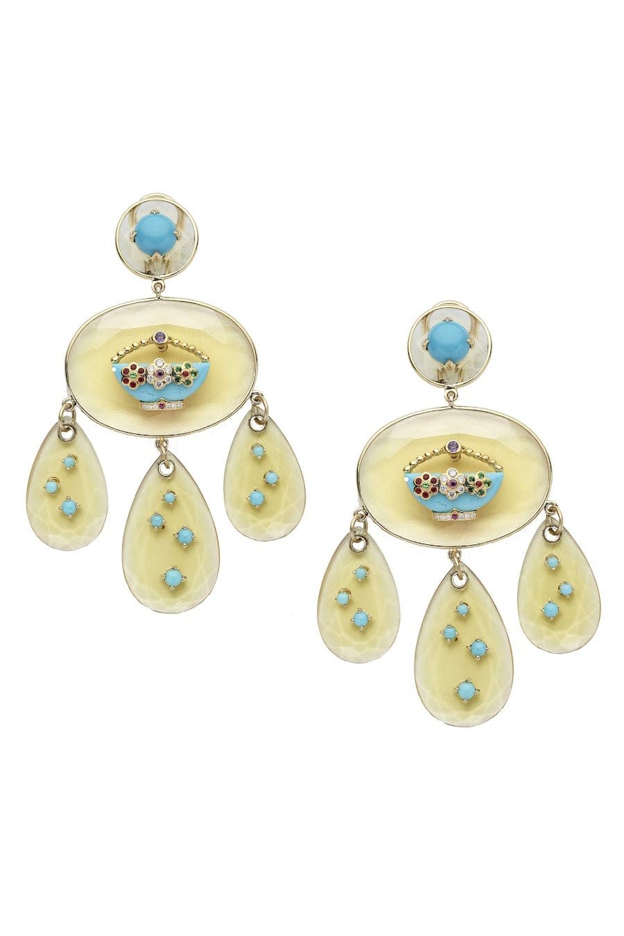 SYLVIE CORBELIN-Reverie Cristalline Earrings-YELLOW GOLD