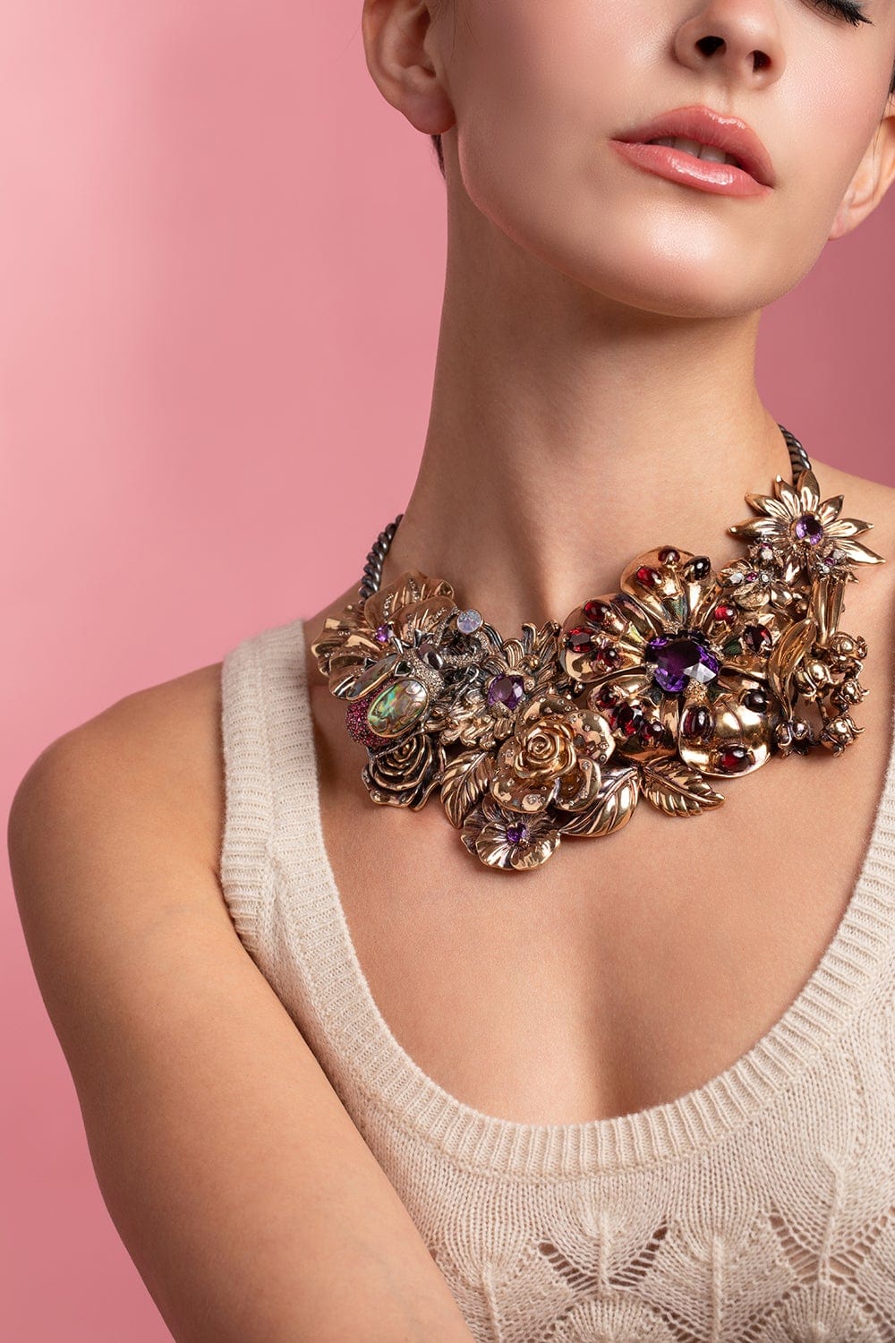 SYLVIE CORBELIN-Matin de Mai Fleuri Necklace-SILVER