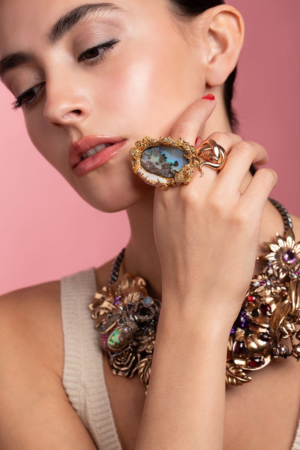 SYLVIE CORBELIN-Initiee Snake Ring-ROSE GOLD
