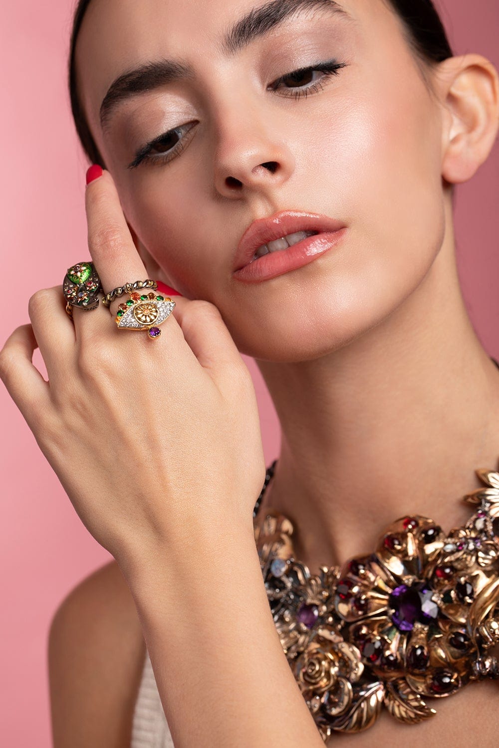 SYLVIE CORBELIN-Lucky Fascination Mobile Eye Ring-SILVER