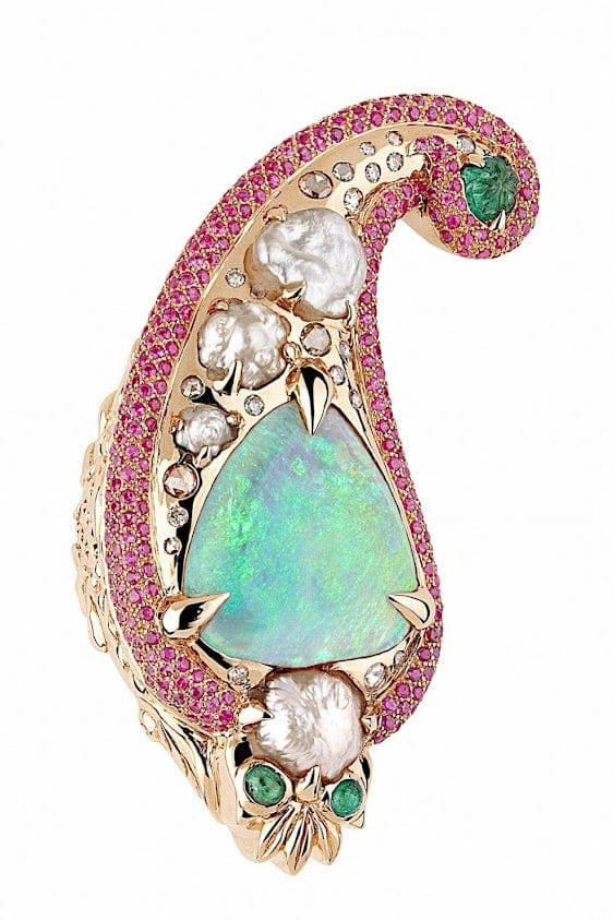 SYLVIE CORBELIN-Celeste Opal Paisley Ring-YELLOW GOLD