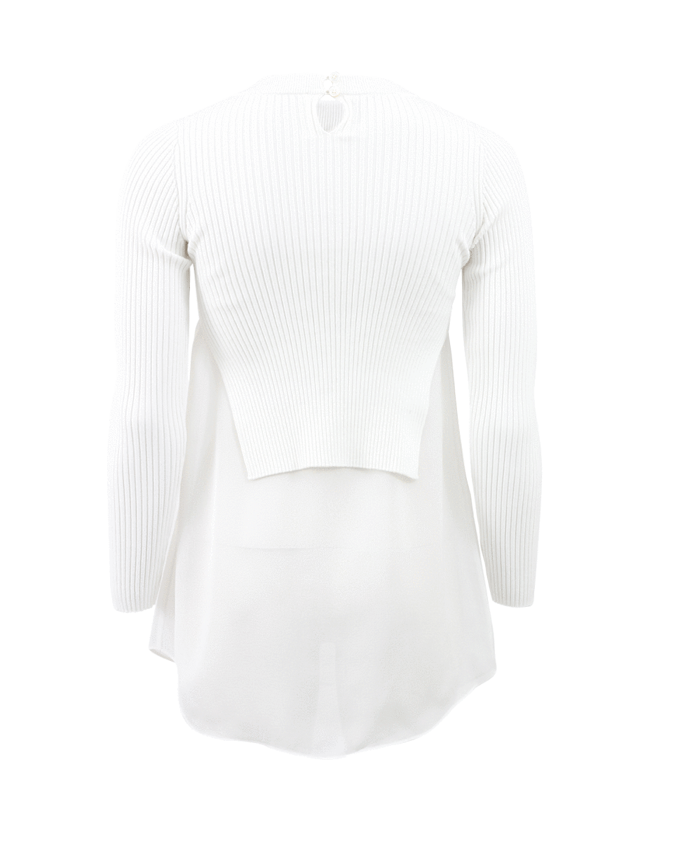 T BY ALEXANDER WANG-Ribbed And Sheer Pullover-