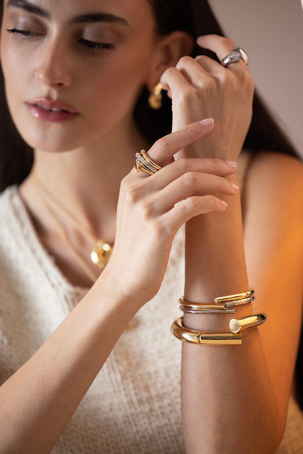TABAYER-Yellow Gold Large Oera Bracelet - 17-YELLOW GOLD