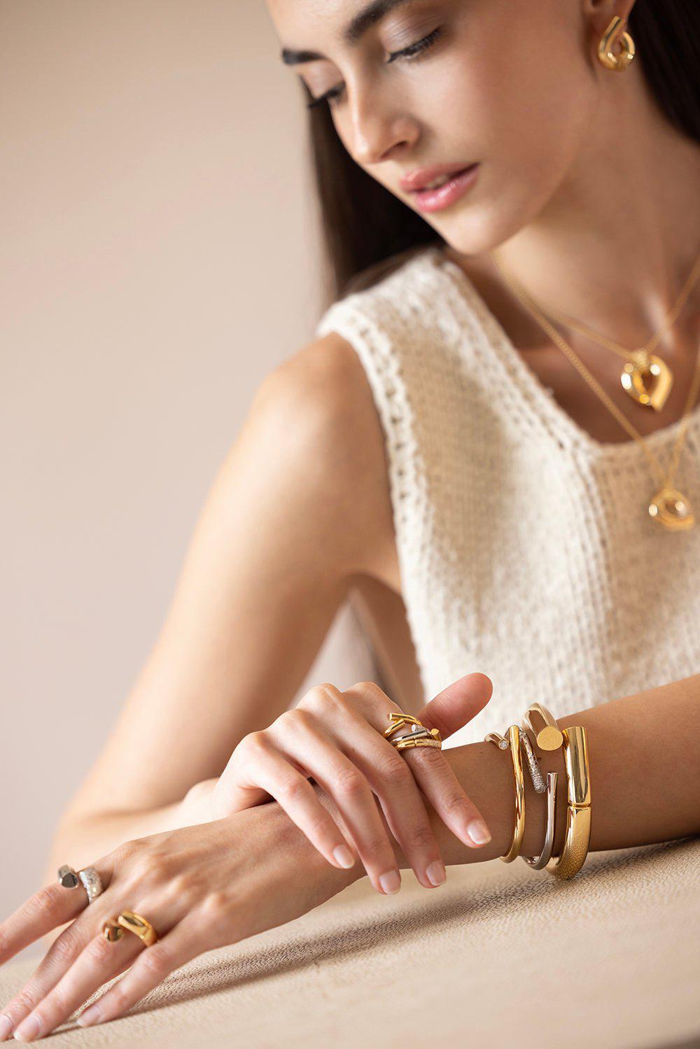 TABAYER-Yellow Gold Large Oera Bracelet - 17-YELLOW GOLD