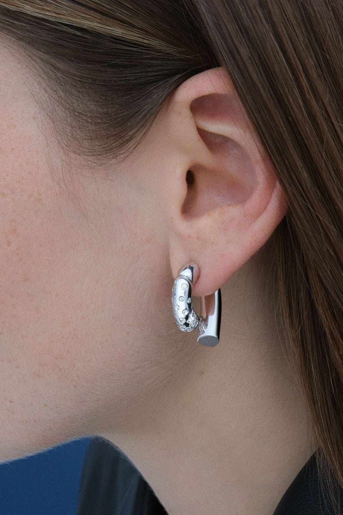 TABAYER-White Gold Pave Diamond Oera Hoop Earrings-WHITE GOLD