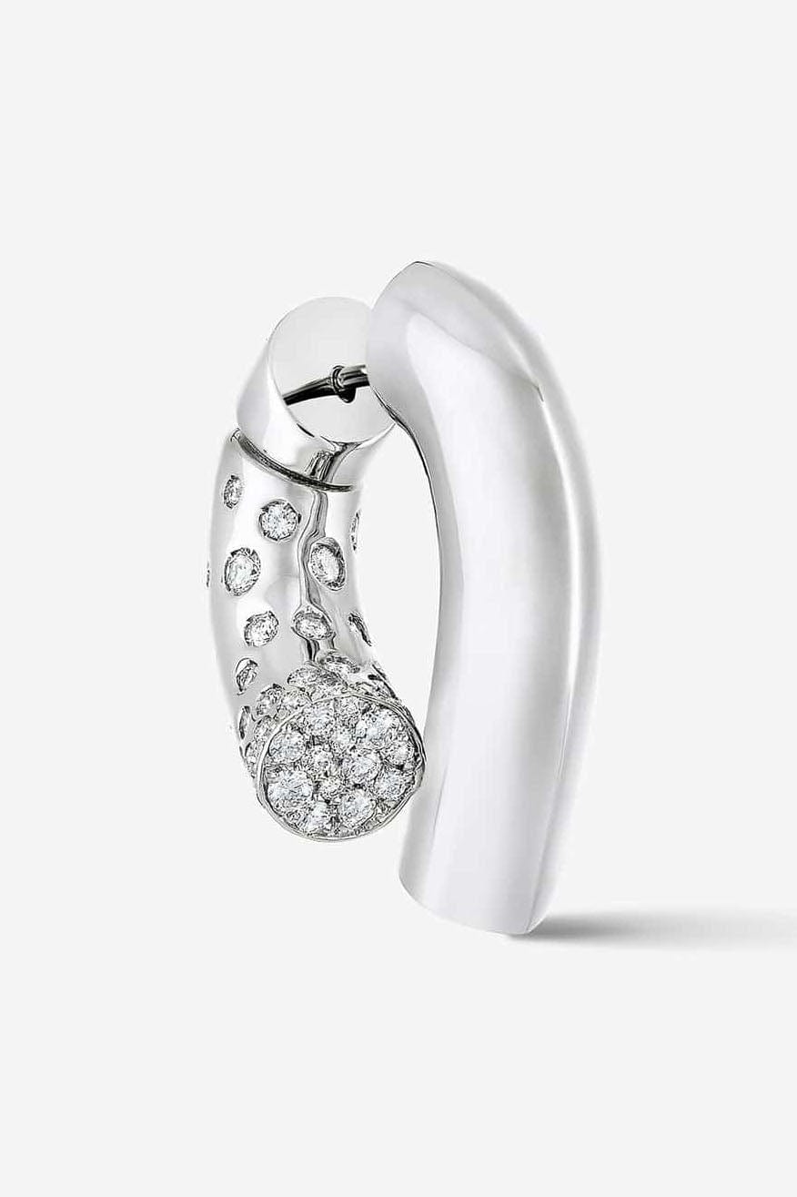 TABAYER-White Gold Pave Diamond Oera Hoop Earrings-WHITE GOLD