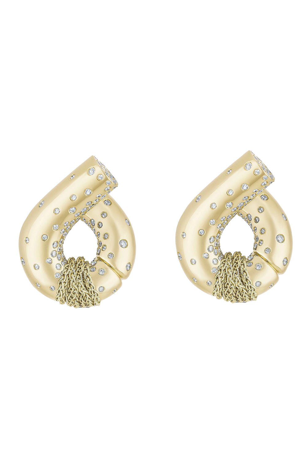 TABAYER-Inverted Oera Diamond Earrings-YELLOW GOLD