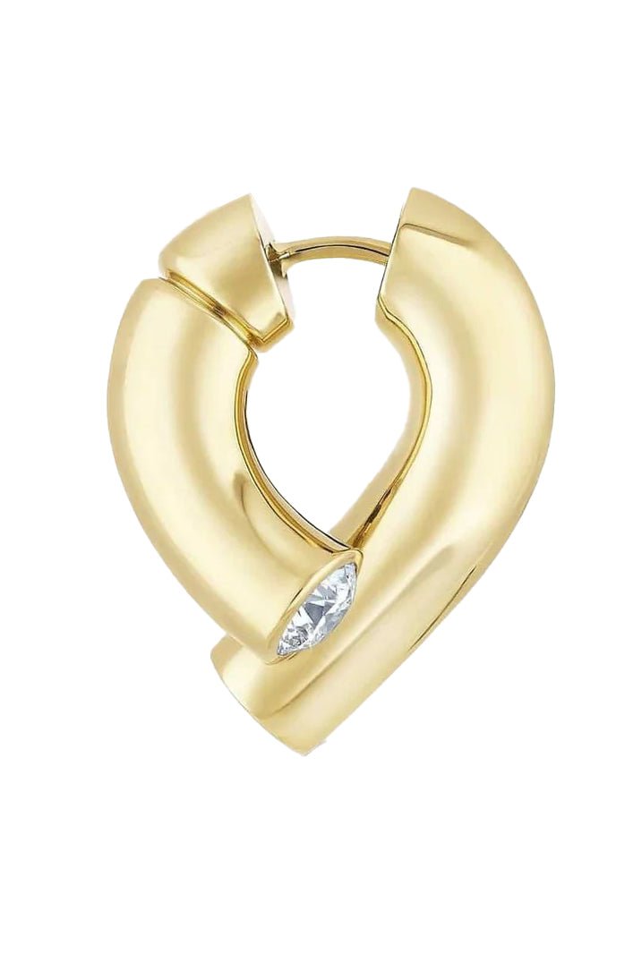 TABAYER-Yellow Gold Diamond Oera Hoop Earrings-YELLOW GOLD