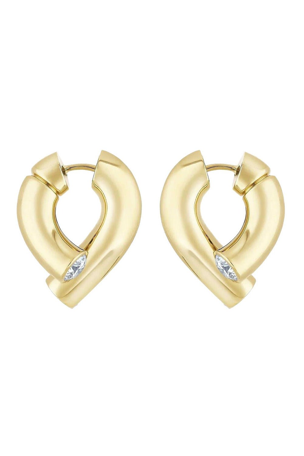 TABAYER-Yellow Gold Diamond Oera Hoop Earrings-YELLOW GOLD