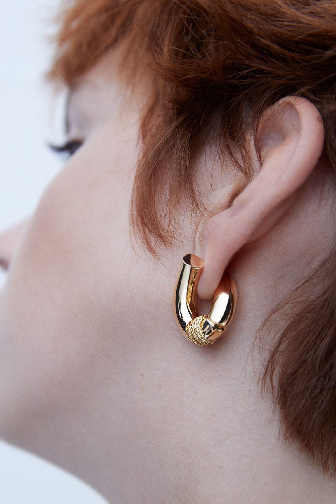 TABAYER-Yellow Gold Inverted Oera Earrings-YELLOW GOLD