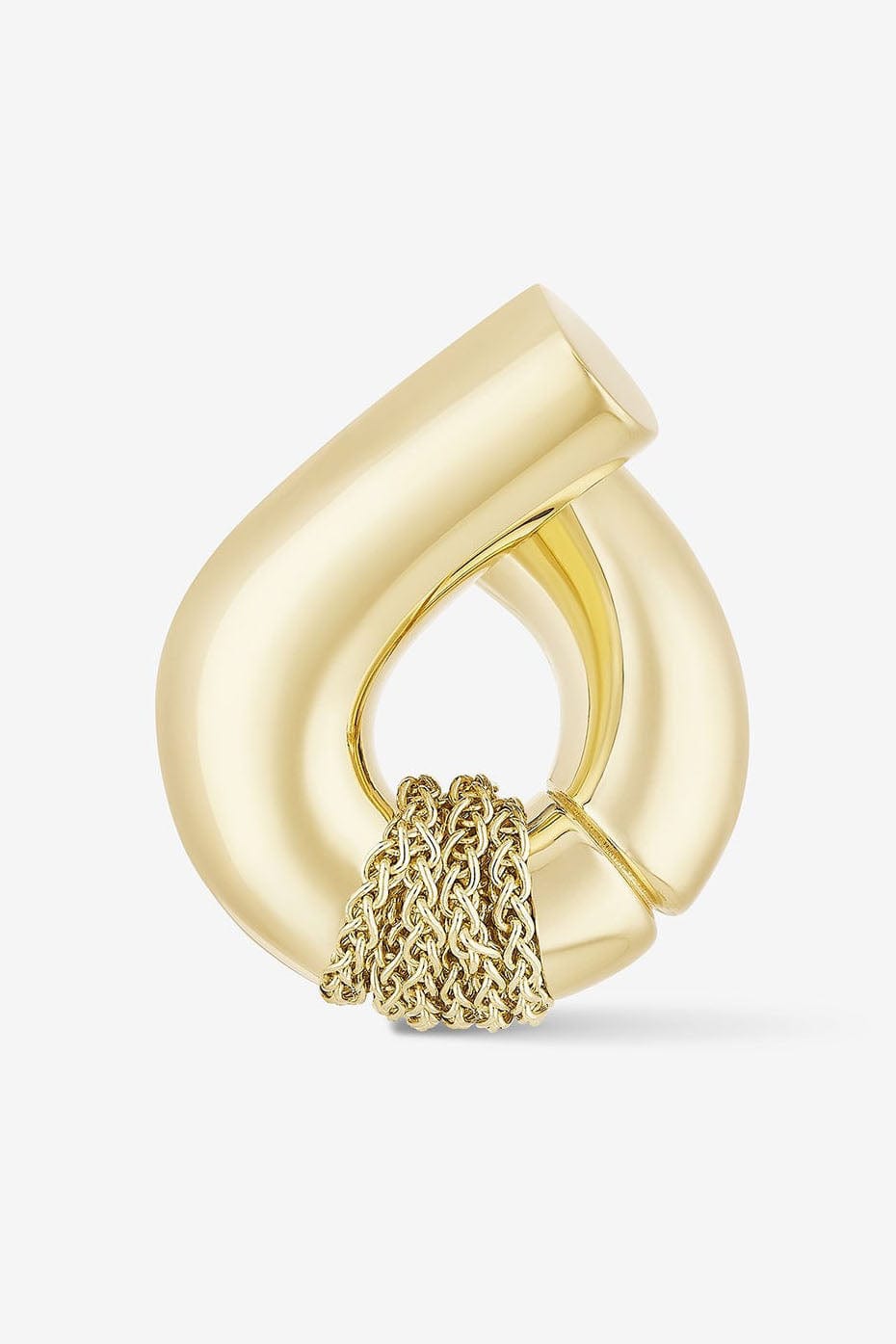 TABAYER-Yellow Gold Inverted Oera Earrings-YELLOW GOLD