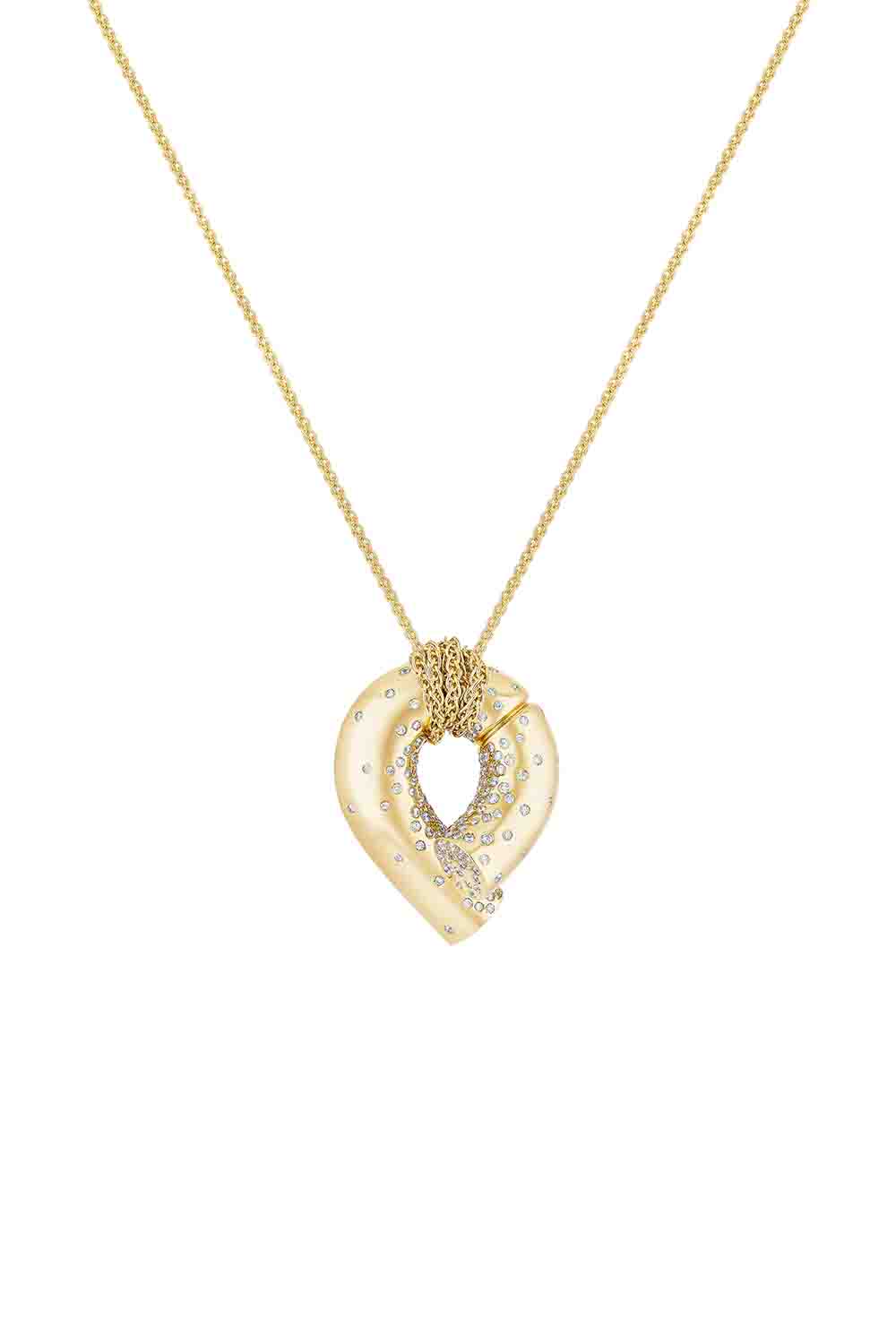 TABAYER-Oera Large Pendant Necklace-YELLOW GOLD