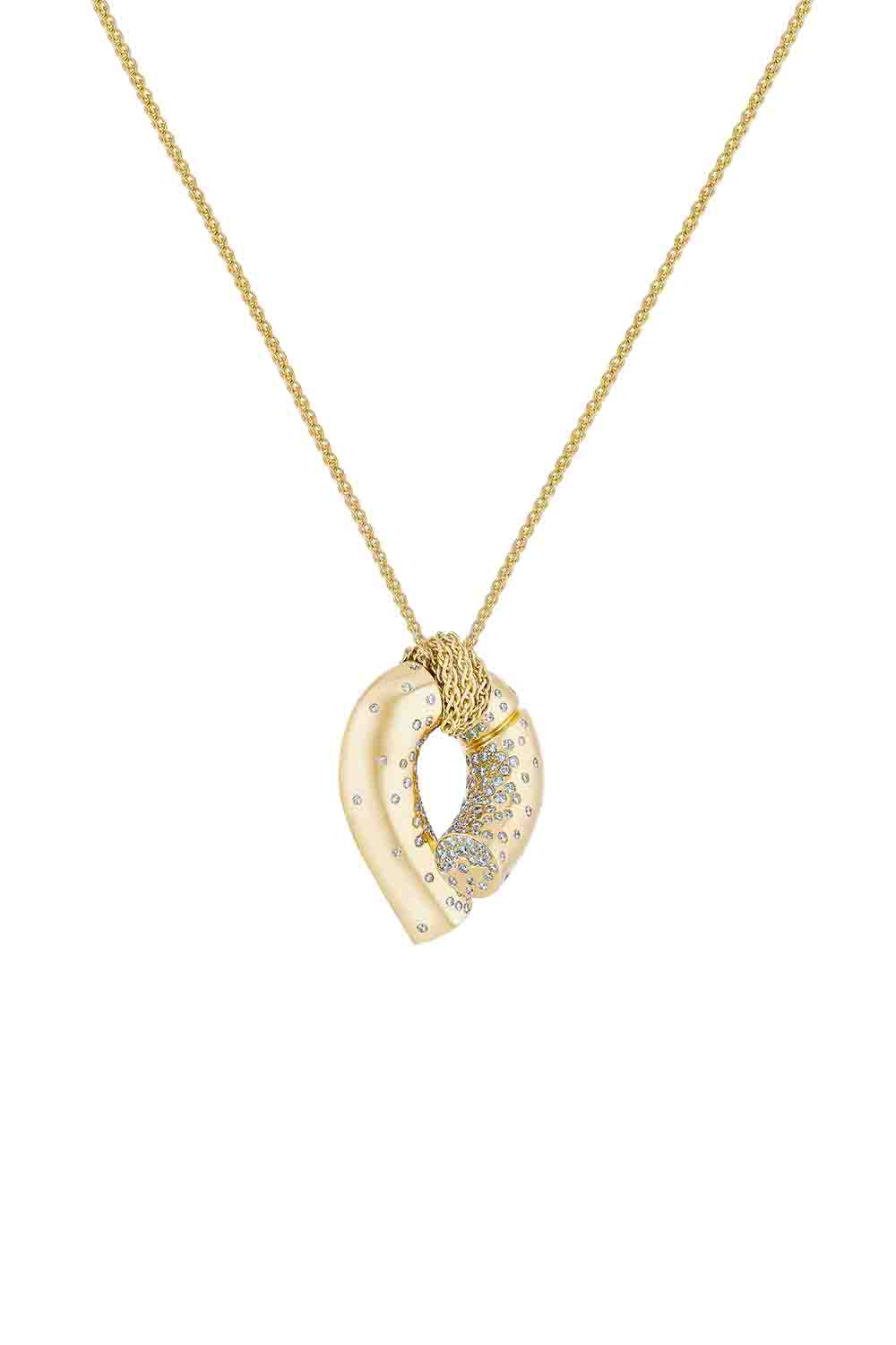 TABAYER-Oera Large Pendant Necklace-YELLOW GOLD