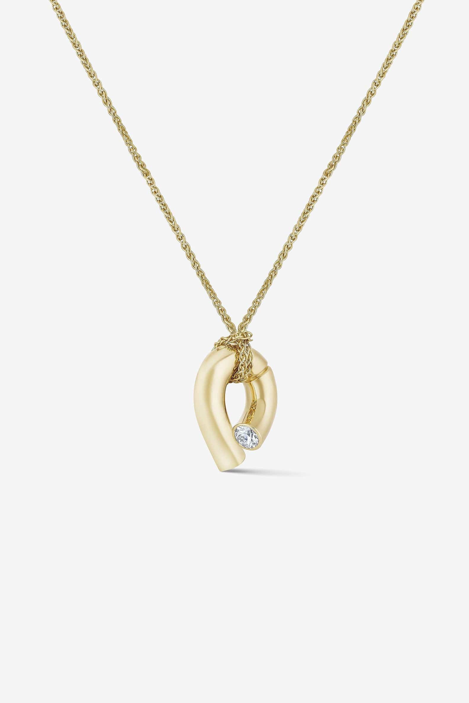 TABAYER-Yellow Gold Diamond Oera Pendant Necklace-YELLOW GOLD