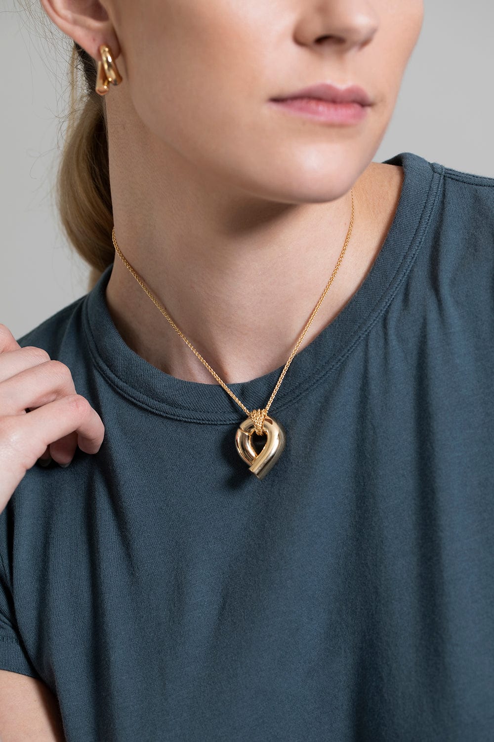 TABAYER-Yellow Gold Large Oera Pendant Necklace-YELLOW GOLD