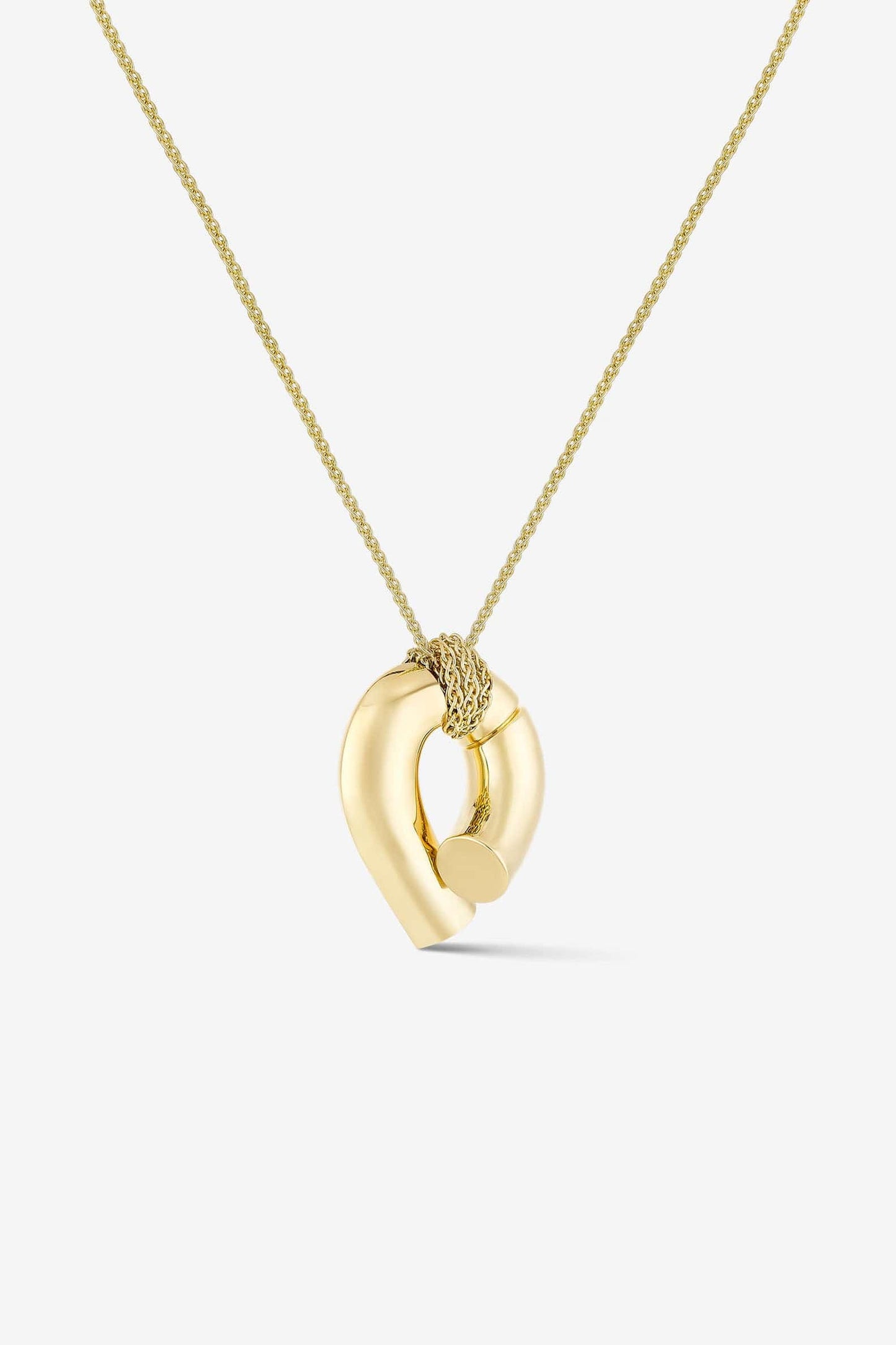 TABAYER-Yellow Gold Large Oera Pendant Necklace-YELLOW GOLD
