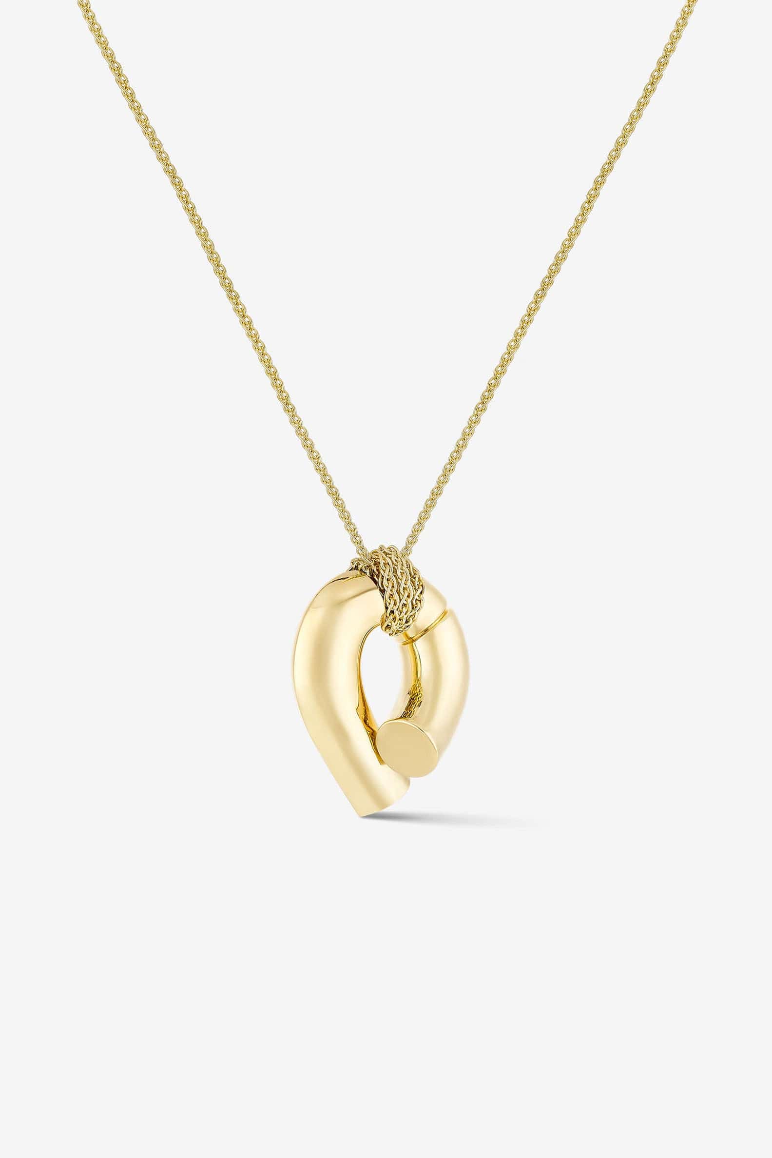TABAYER-Yellow Gold Large Oera Pendant Necklace-YELLOW GOLD