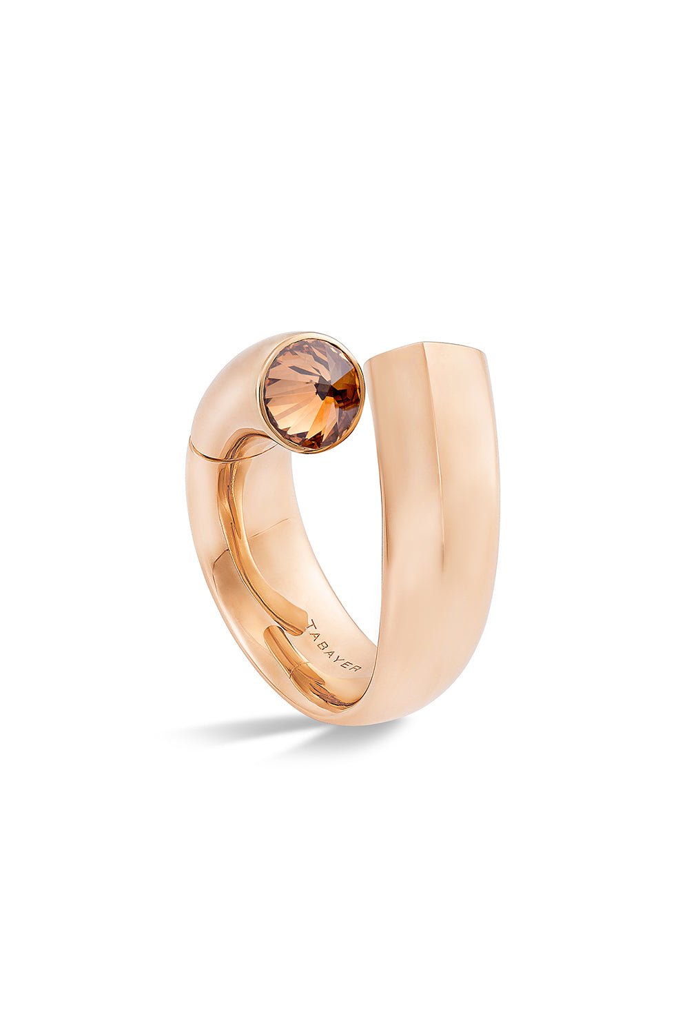 TABAYER-Large Brown Diamond Oera Ring-