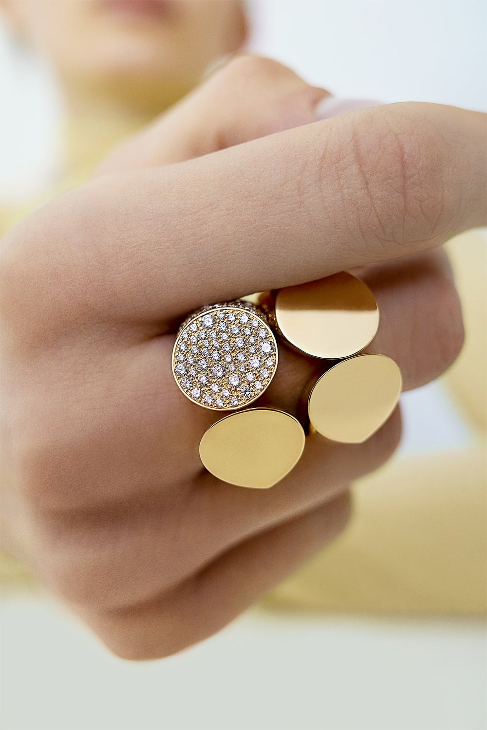 TABAYER-Slanted Oera Diamond Ring - White Gold-WHITE GOLD
