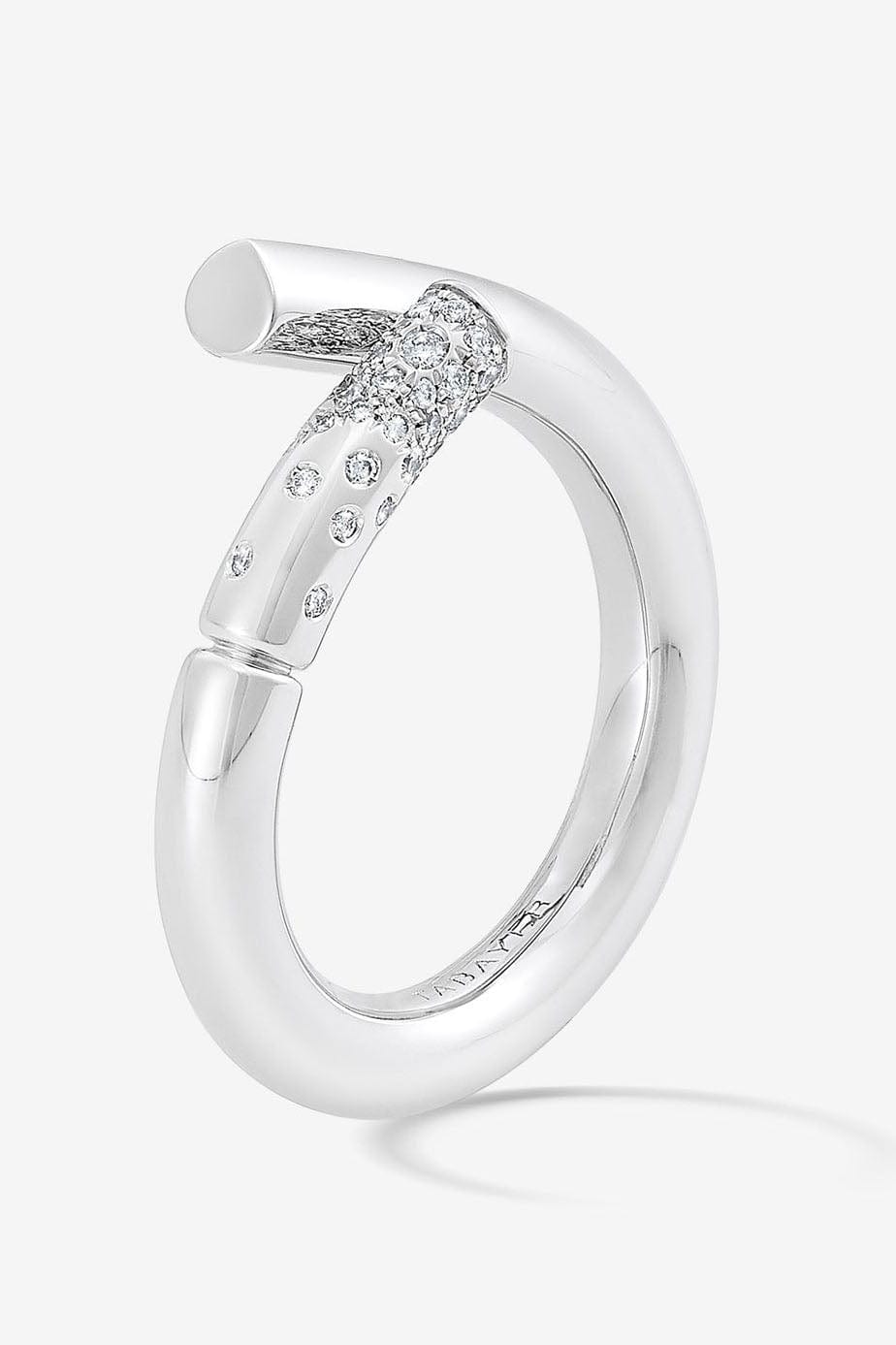 TABAYER-White Gold Oera Pave Diamond Ring-