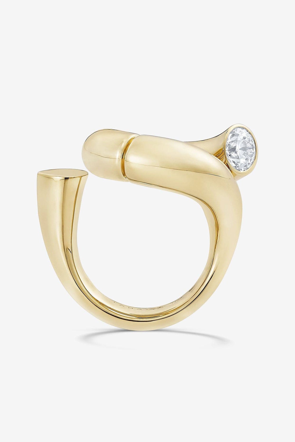 TABAYER-Yellow Gold Loop Oera Ring-YELLOW GOLD