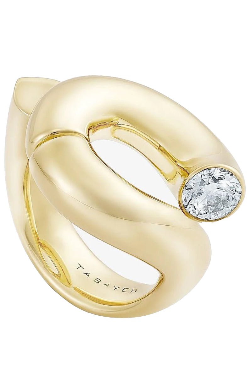 TABAYER-Yellow Gold Loop Oera Ring-YELLOW GOLD