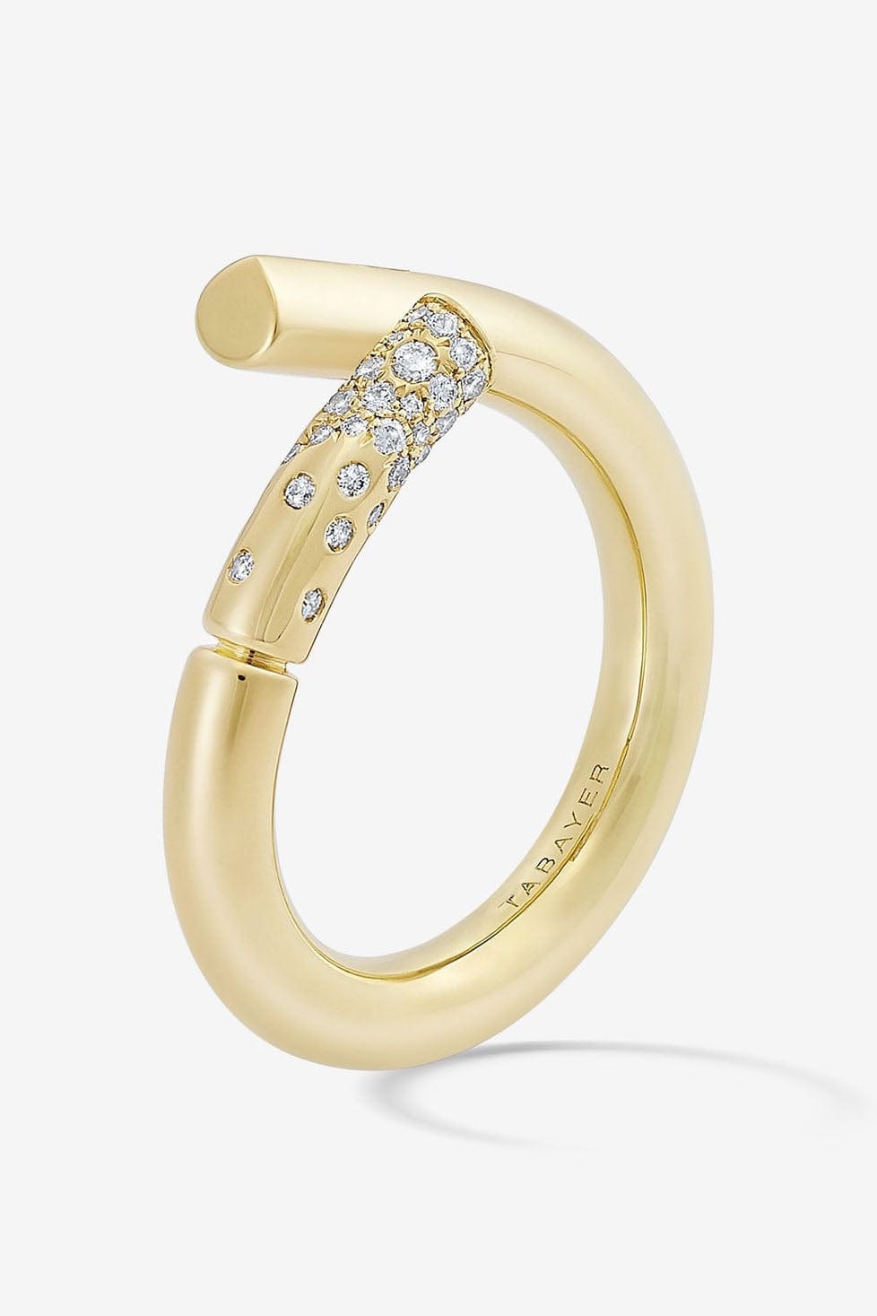 TABAYER-Yellow Gold Pave Diamond Ring-