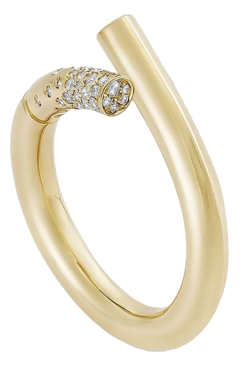 TABAYER-Yellow Gold Pave Diamond Ring-
