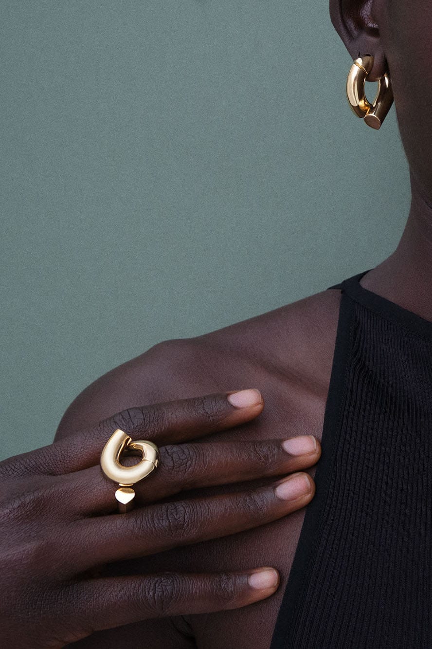 TABAYER-Yellow Gold Loop Oera Ring-YELLOW GOLD