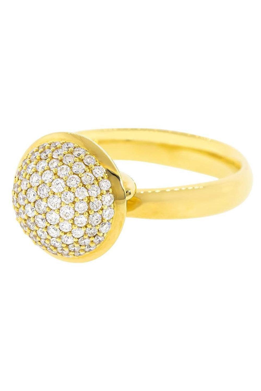 Large Pave Diamond Bouton Ring-YELLOW GOLD-6.75-JEWELRYFINE JEWELRING-TAMARA COMOLLI
