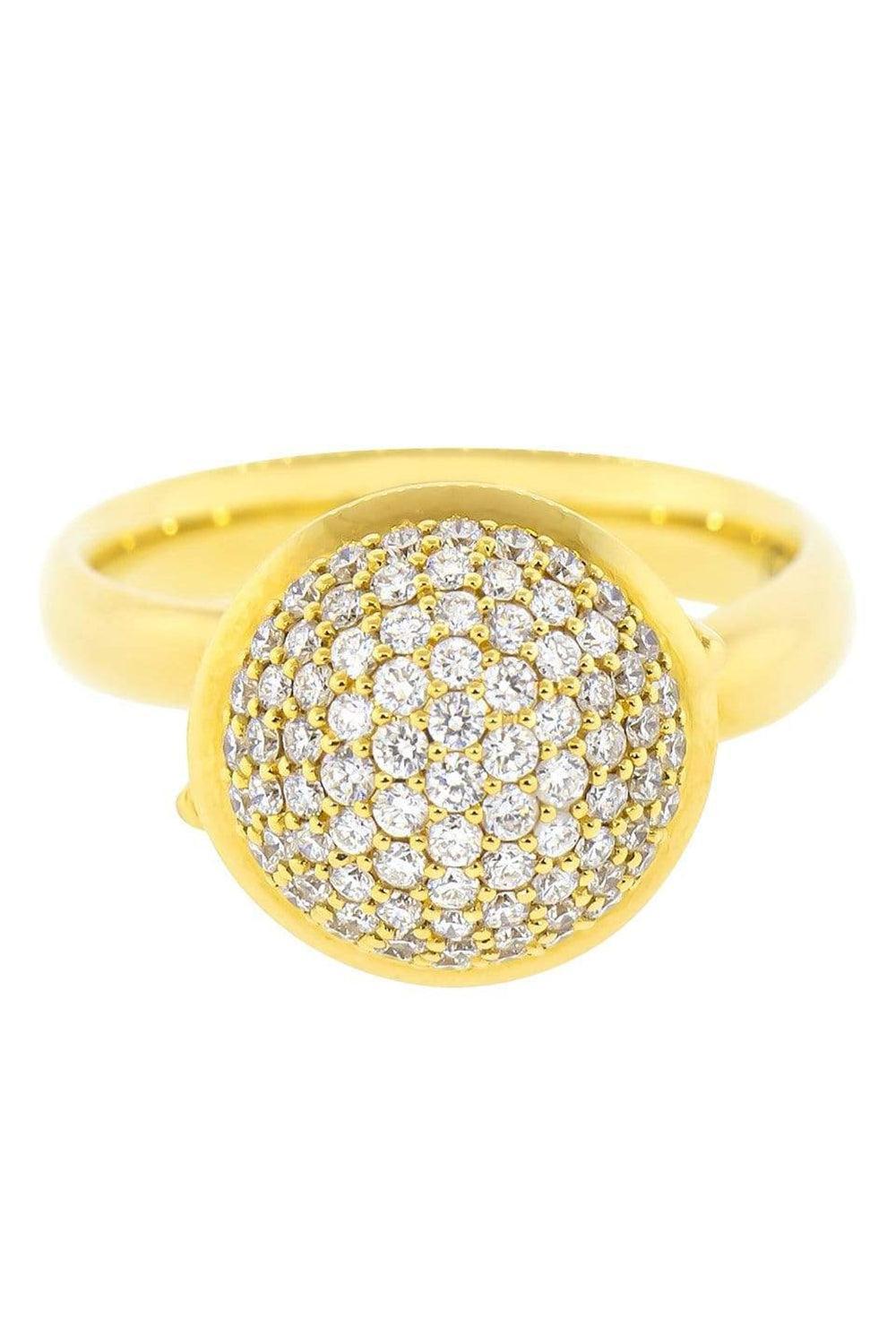 Large Pave Diamond Bouton Ring-YELLOW GOLD-6.75-JEWELRYFINE JEWELRING-TAMARA COMOLLI
