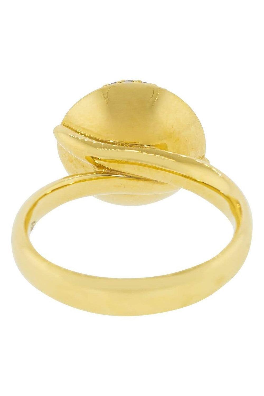 Large Pave Diamond Bouton Ring-YELLOW GOLD-6.75-JEWELRYFINE JEWELRING-TAMARA COMOLLI
