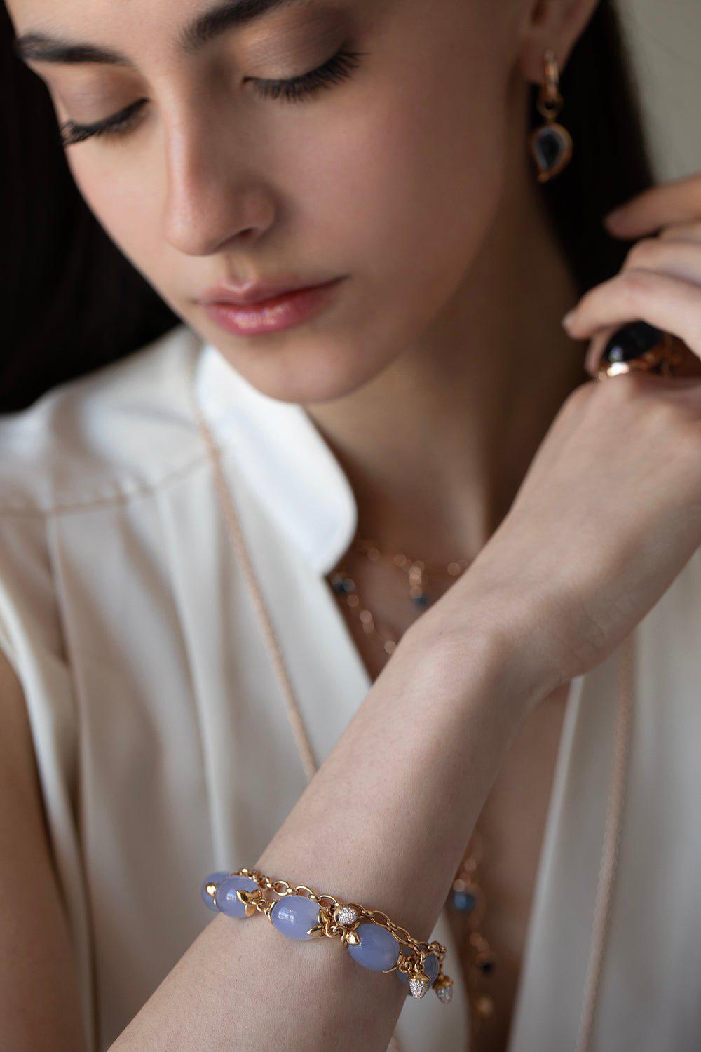 TAMARA COMOLLI-Diamond Charm Mikado Charm Bracelet-ROSE GOLD