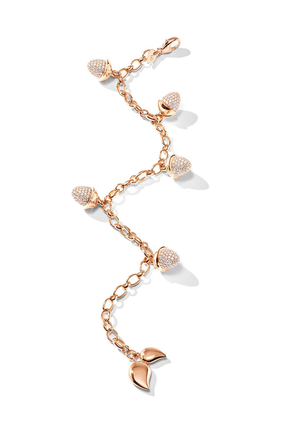TAMARA COMOLLI-Flamenco Charm Diamond Pavé Bracelet-ROSE GOLD