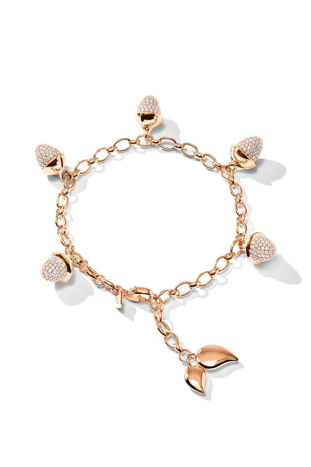 TAMARA COMOLLI-Flamenco Charm Diamond Pavé Bracelet-ROSE GOLD