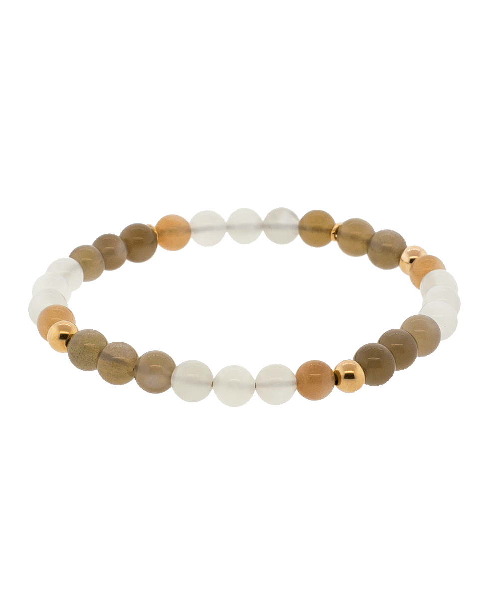 TAMARA COMOLLI-India Camel Moonstone Beaded Bracelet-ROSE GOLD