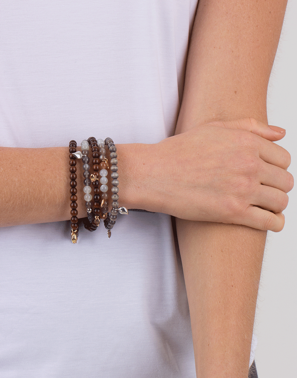 TAMARA COMOLLI-India Camel Moonstone Beaded Bracelet-ROSE GOLD